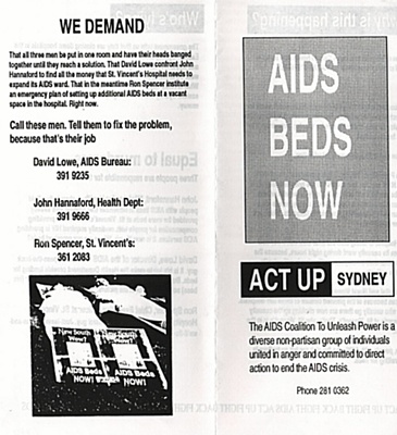 ACTUP and AIDS bed crisis