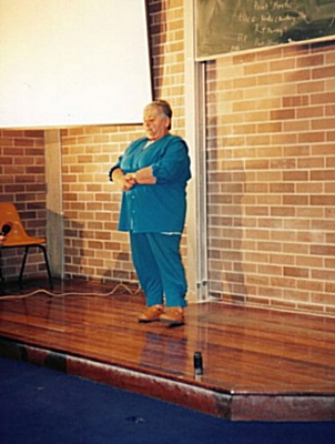 Kitty at forum, UTS, 1990s