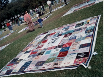 Quilt display -Domain, Sydney 1993