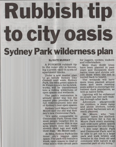 Sydney Park Article