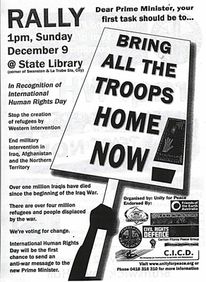 Troops home rally - 9 December